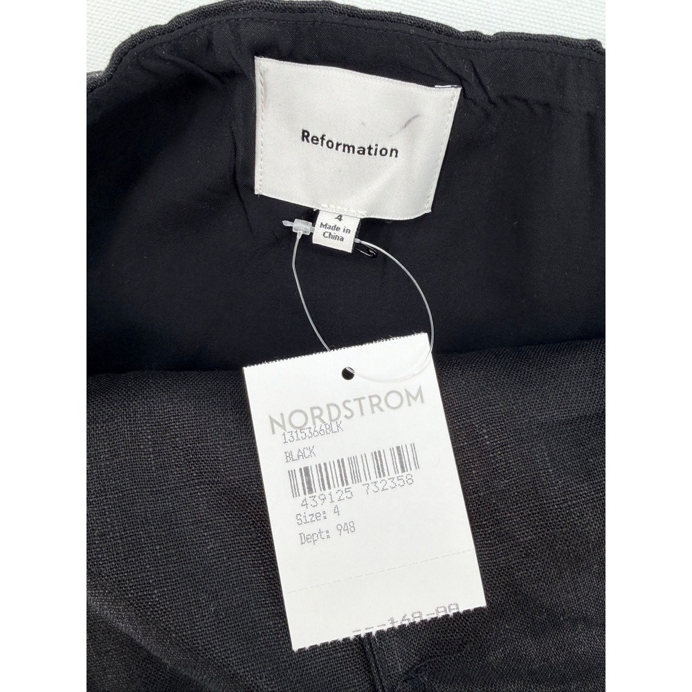 Reformation Tate Linen Halter Top Black Button Front Size 4 NWT - Picture 6 of 16